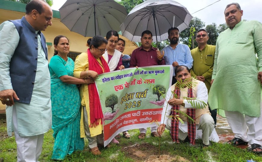 Harela Festival 2025:-भाजपा प्रदेश अध्यक्ष महेंद्र भट्ट के नेतृत्व में भाजपा परिवार ने प्रदेशभर में लोकपर्व हरेला के शुभ अवसर पर किया वृक्षारोपण