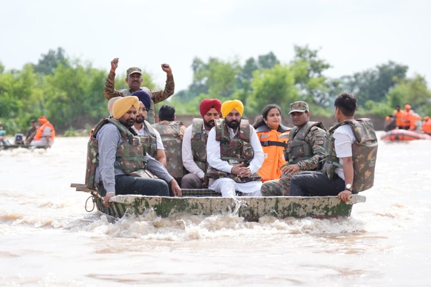 फिरोजपुर में बाढ़ पीड़ितों की मदद के लिए CM मान का दौरा, केंद्र से मुआवज़ा बढ़ाने की अपील!