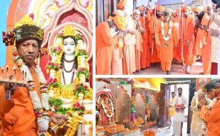 गोरखपुर में विजयादशमी पर सीएम योगी ने दिये महत्वपूर्ण संदेश, बुलेटप्रूफ रथ में शोभायात्रा का किया नेतृत्व