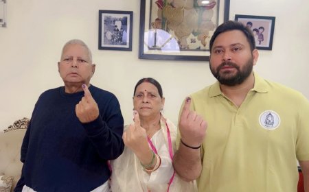 बिहार चुनाव 2025: लालू, राबड़ी और तेजस्वी यादव ने डाला वोट, कहा- “जनता इस बार लाएगी बदलाव”