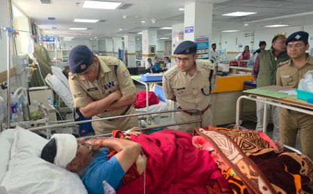 रात के चैकिंग अभियान में पुलिसकर्मी को कुचला, 4 आरोपियों की गिरफ्तारी, एसएसपी ने अस्पताल में की मुलाकात