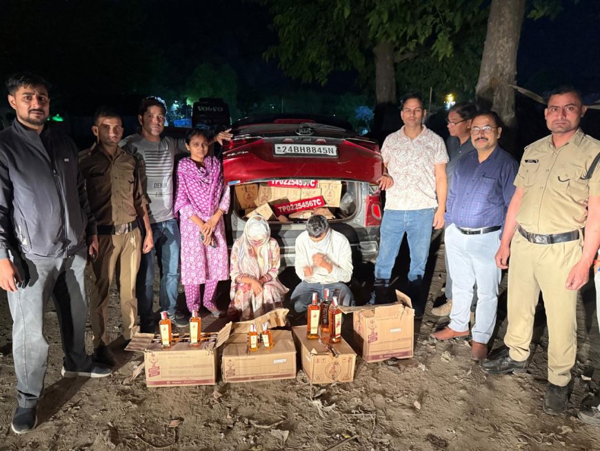 हरियाणा से लाई गई 45 पेटी शराब: तस्कर युवती और युवक गिरफ्तार