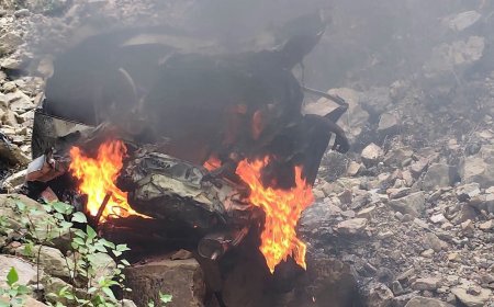 उत्तराखंड: दर्दनाक सड़क हादसा, खाई में गिरी कार में लगी आग, दो लोगों की मौत