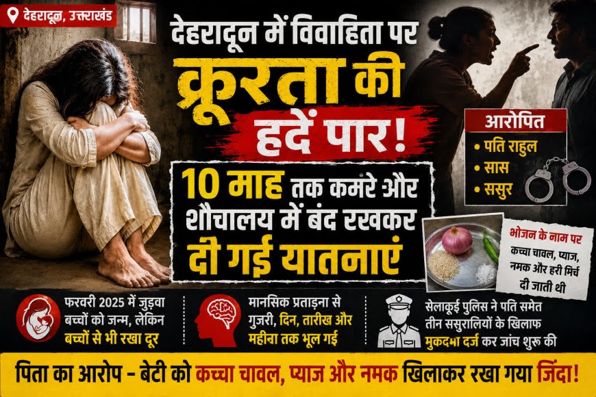 देहरादून में विवाहिता पर अमानवीय अत्याचार: 10 माह तक कमरे-शौचालय में बंद रखने की भयावह कहानी