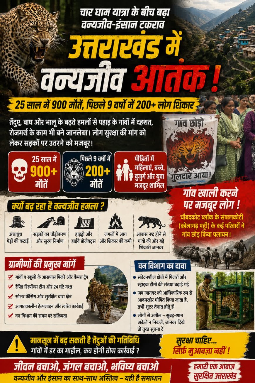 उत्तराखंड में वन्यजीव संकट: 25 वर्षों में 900 से अधिक जानें गंवाने वाले गांव