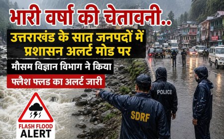 उत्तराखंड में भारी वर्षा की चेतावनी: प्रशासन अलर्ट मोड पर, फ्लैश फ्लड का अलर्ट जारी