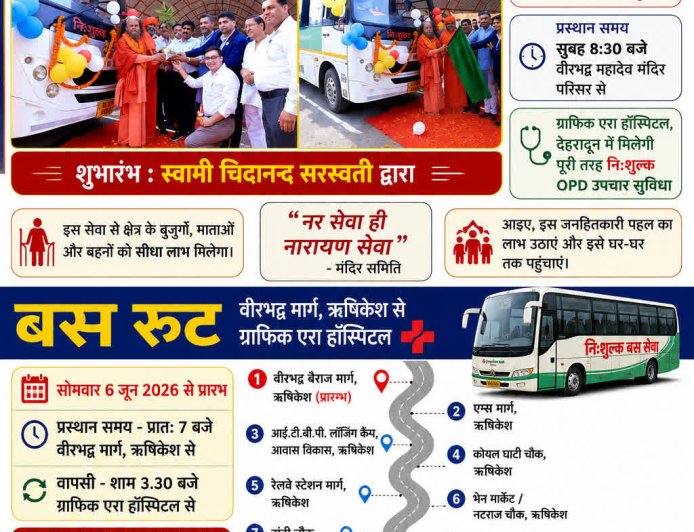 ग्राफिक एरा हॉस्पिटल के लिए आज से शुरू हुई मुफ्त बस सेवा, मरीजों को मिलेगी निःशुल्क ओपीडी उपचार