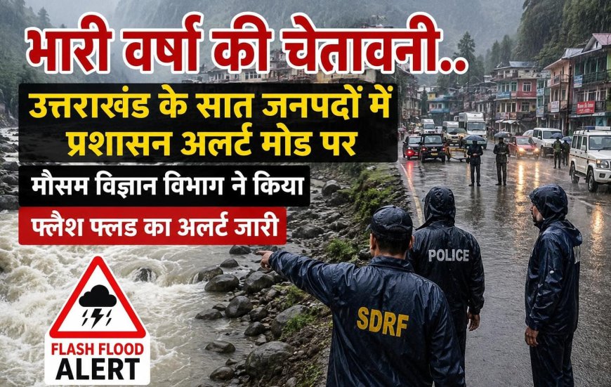 उत्तराखंड में भारी वर्षा की चेतावनी: प्रशासन अलर्ट मोड पर, फ्लैश फ्लड का अलर्ट जारी