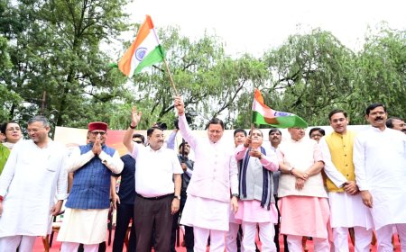 मुख्यमंत्री पुष्कर धामी ने हर घर तिरंगा यात्रा में दिया संदेश