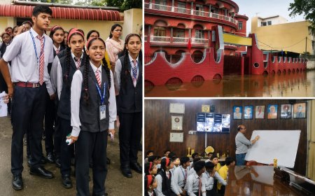 बच्चों का अनूठा विरोध: जलभराव से तंग आकर नगर निगम पहुंचे शिक्षकों और छात्रों की क्लास