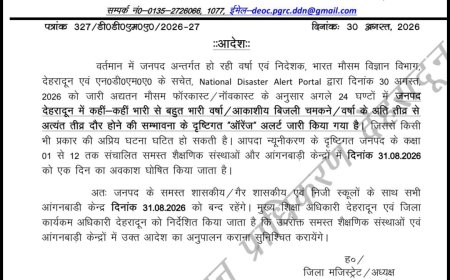 देहरादून में कल बंद रहेंगे सभी स्कूल और आंगनबाड़ी केंद्र