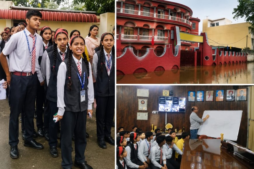 बच्चों का अनूठा विरोध: जलभराव से तंग आकर नगर निगम पहुंचे शिक्षकों और छात्रों की क्लास