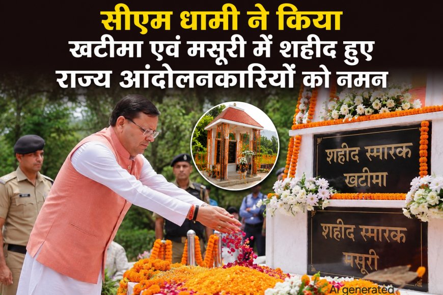 सीएम धामी ने किया खटीमा एवं मसूरी में शहीद हुए राज्य आंदोलनकारियों को नमन