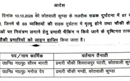 रुद्रपुर: एसएसपी ने चौकी प्रभारी को किया लाइन हाजिर, सड़क दुर्घटनाओं पर कड़ा एक्शन