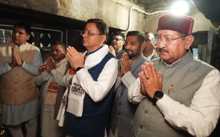 गैरसैंण जाते समय आदिबद्री मंदिर पहुंचे CM धामी, प्रदेश की खुशहाली के लिए की प्रार्थना
