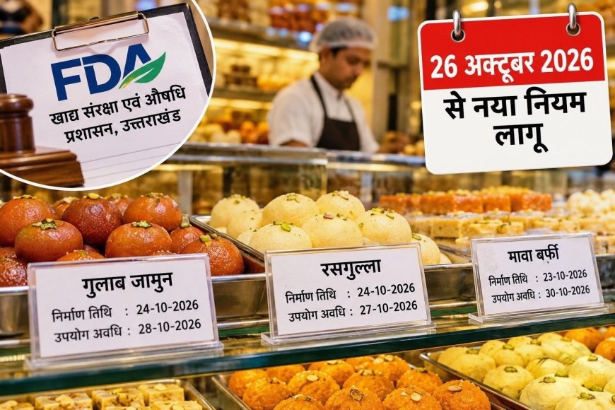 उत्तराखंड में 26 अक्टूबर से खुली मिठाइयों पर भी लिखनी होगी निर्माण और एक्सपायरी डेट