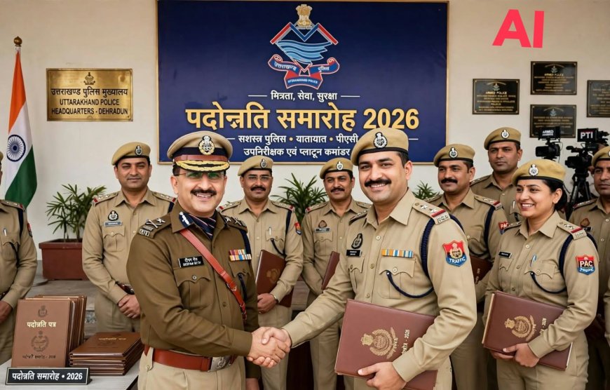 उत्तराखण्ड पुलिस मुख्यालय द्वारा सशस्त्र पुलिस, यातायात एवं पीएसी संवर्ग में कार्यरत 8 उपनिरीक्षकों/प्लाटून कमाण्डरों को मिली पदोन्नति